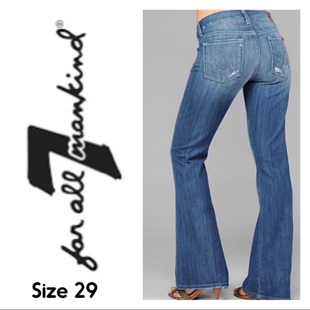 A Pocket Distressed Bootcut Jeans Size 29